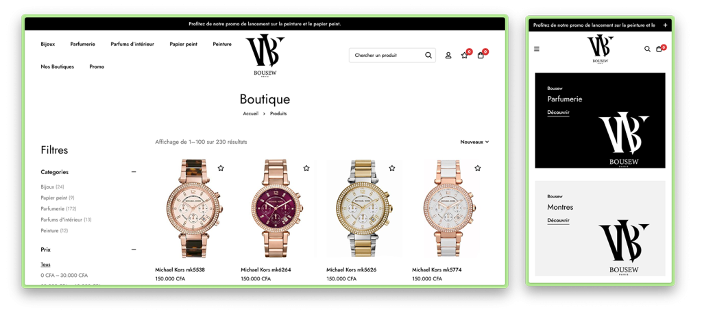 Site web de Bousew Shop