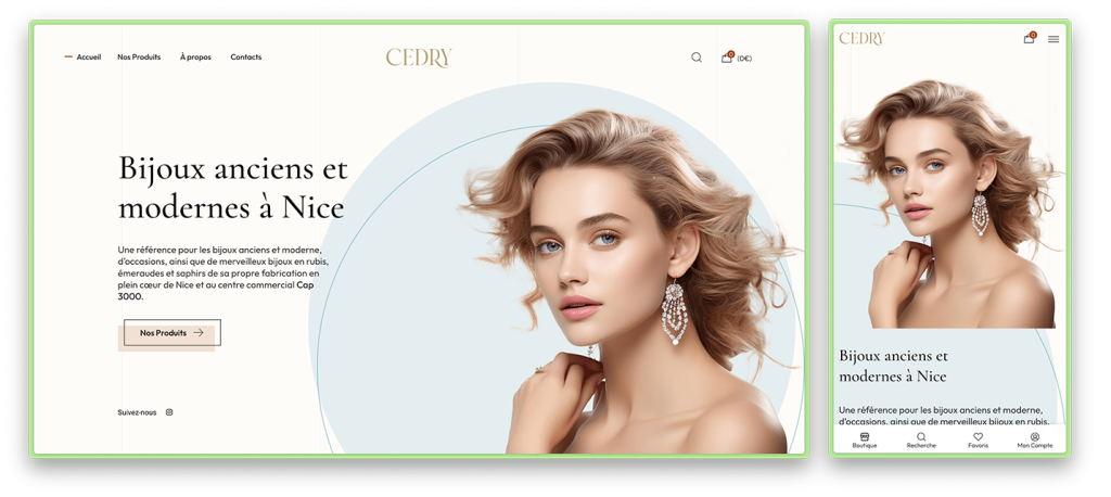 Site web de la bijouterie Cedry
